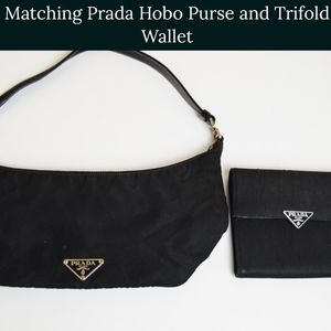Authentic Prada NylonHobo Purse and Trifold Wallet